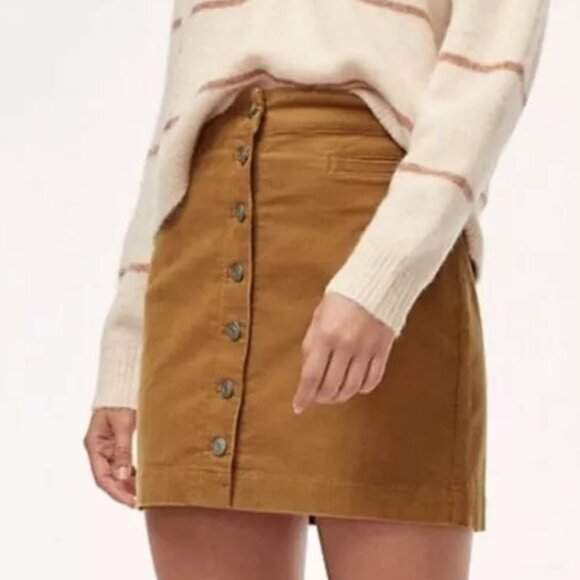 Wilfred Free (Aritzia) - 'Karmen' Corduroy Button-Up Mini Skirt - size 0 - Picture 1 of 6